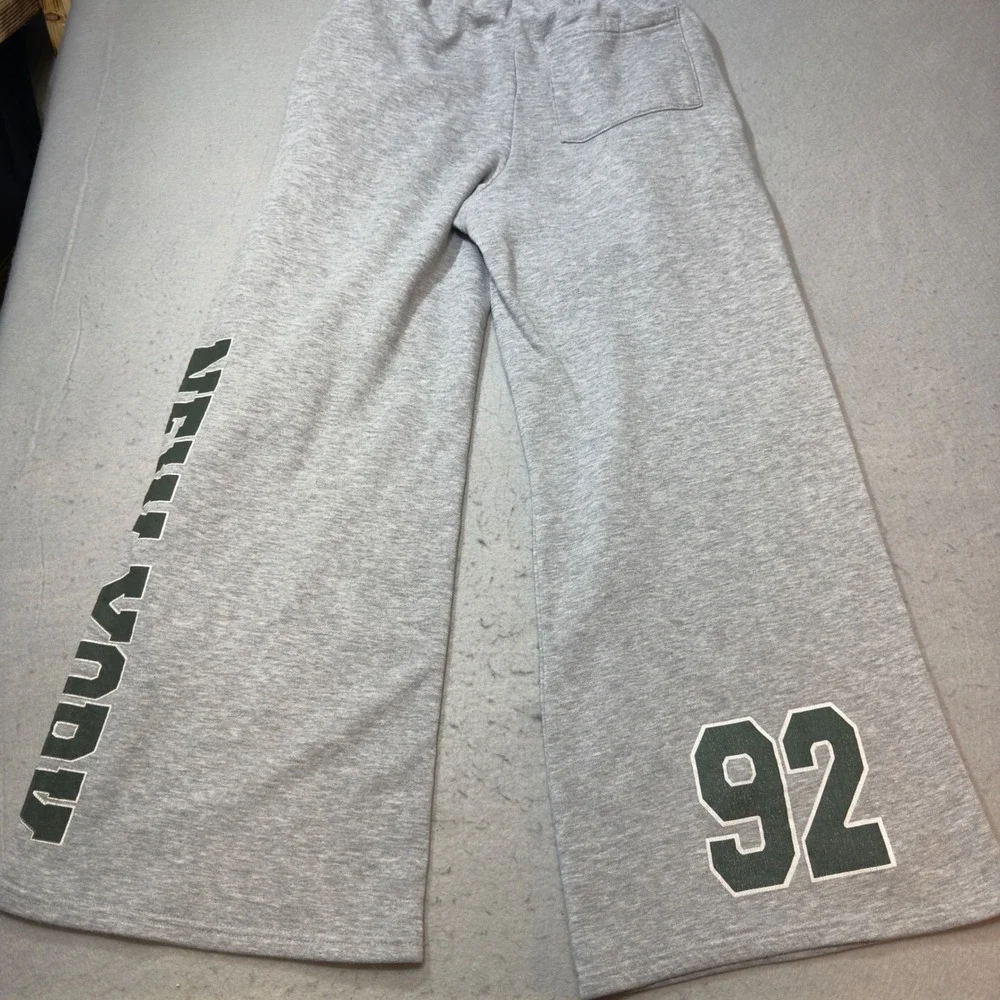 Daisy Street New York Graphic Wide Leg Sweatpants Heather Grey Mens Large L - Picture 9 of 11